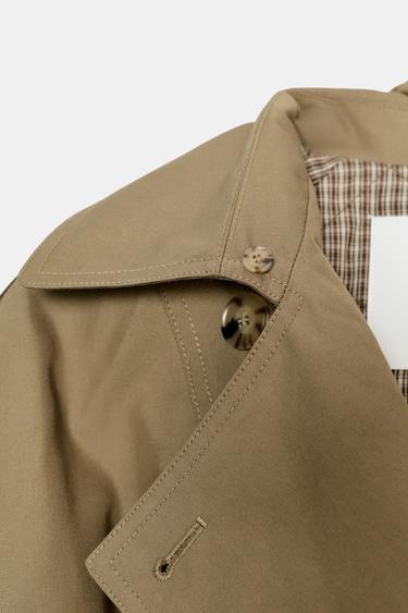 QUILTED TRENCH COAT WITH FAUX FUR COLLAR ZW COLLECTION - Light khaki by Zara - Image 9