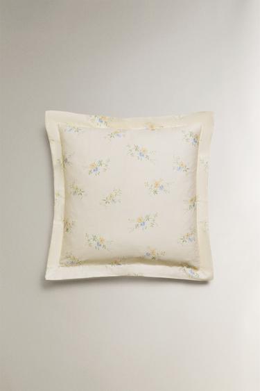 SATEEN FLORAL BOUQUET PILLOWCASE - Yellow by Zara - Image 2