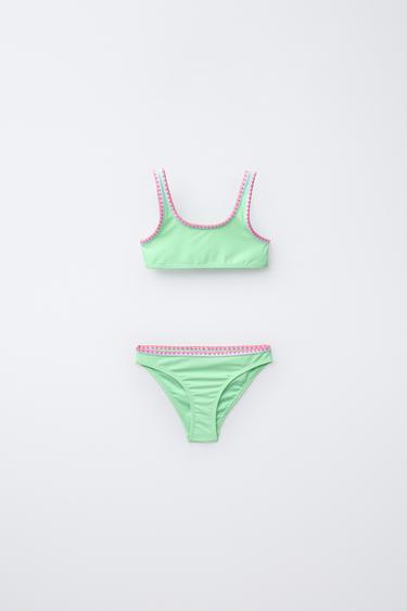 6-14 YEARS/ EMBROIDERED BIKINI - Sea green by Zara