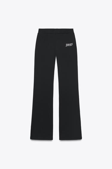 FLARE FLEECE TROUSERS - Black by Zara