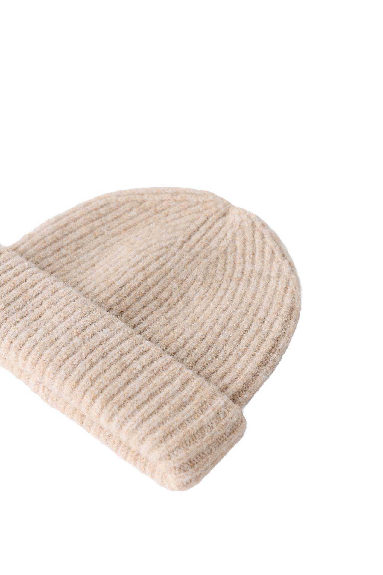 PLAIN KNIT BEANIE — Sand