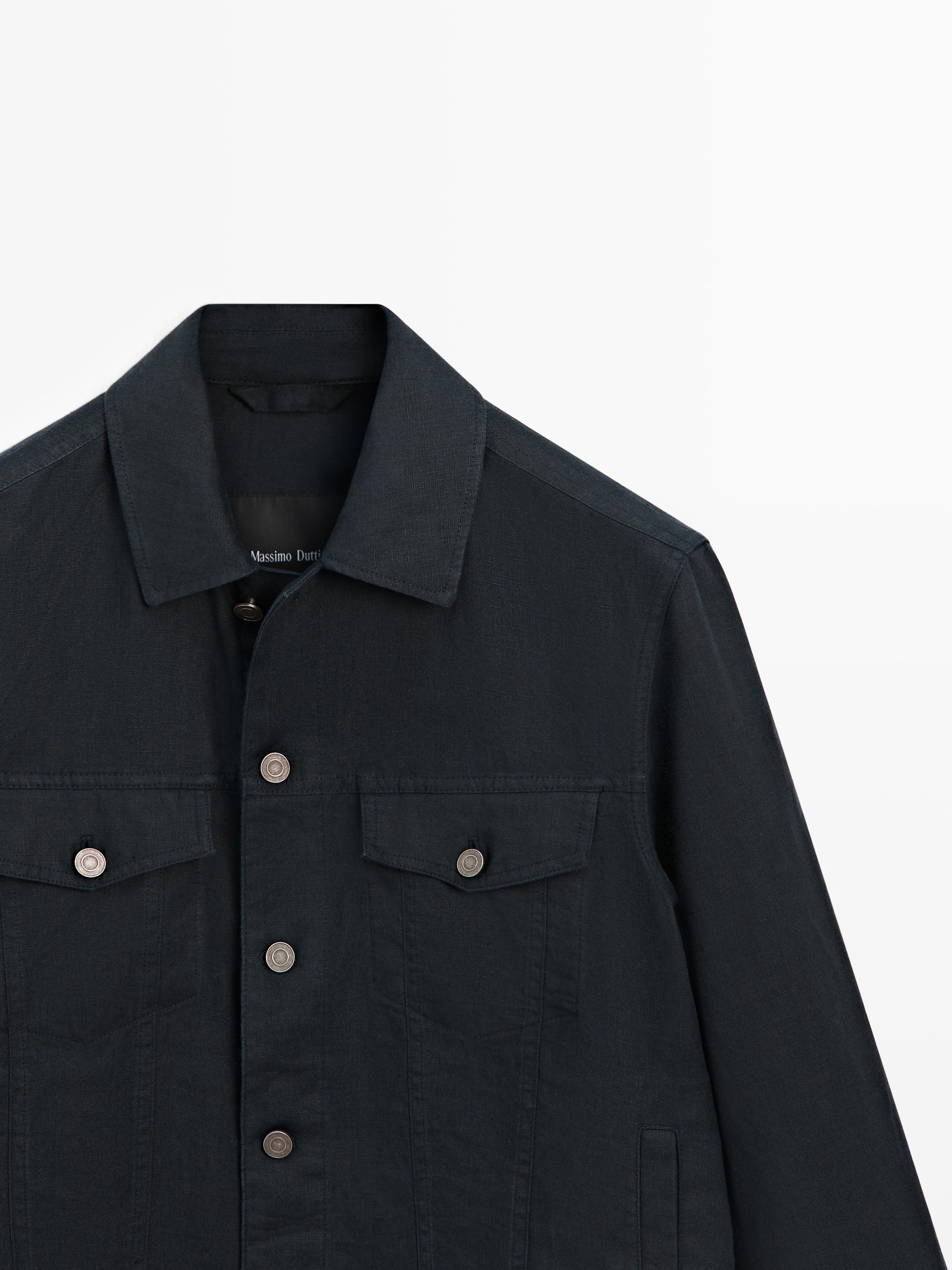 100% linen cardigan with pocket details