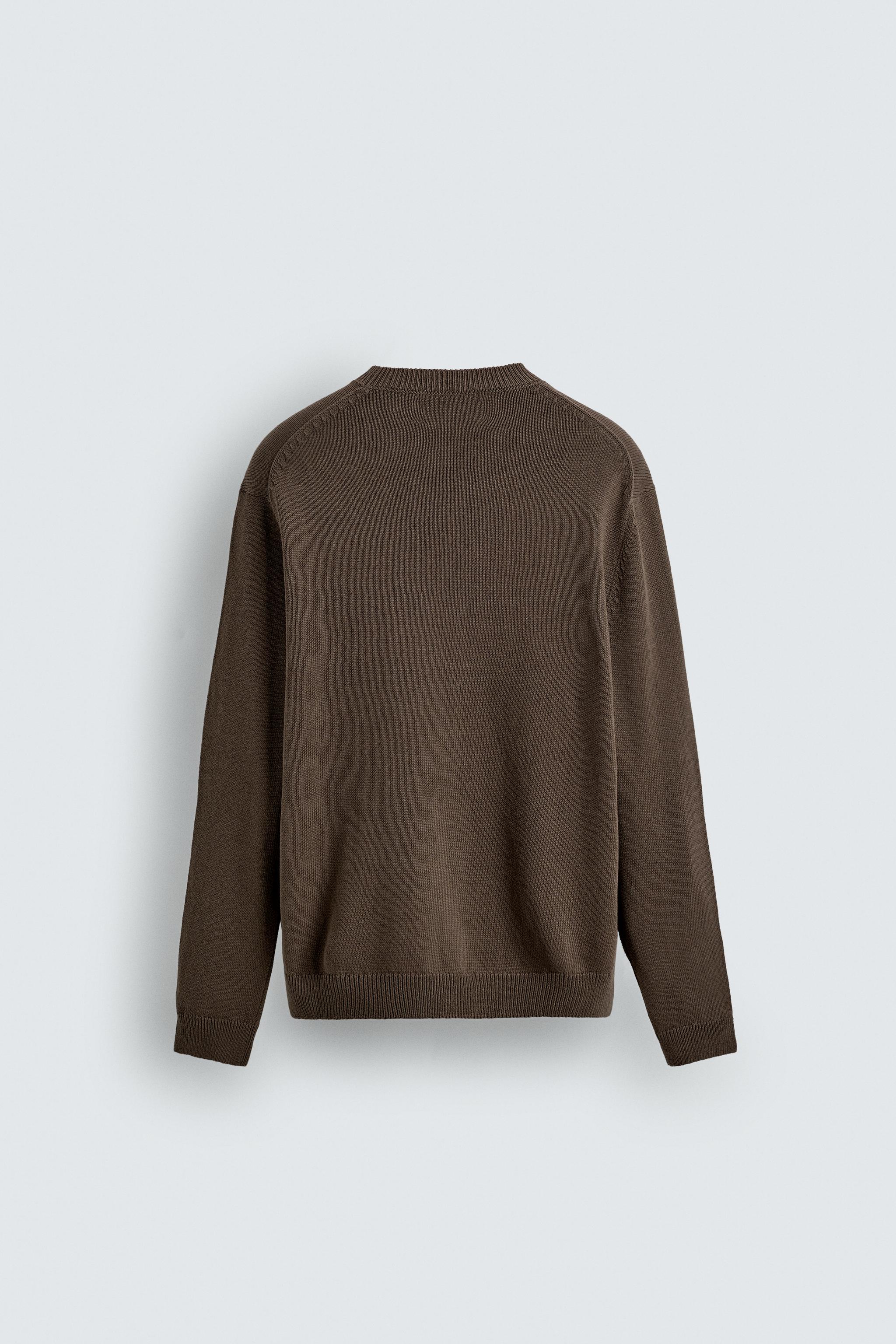 リネン混レギュラーフィットセーター - ダークネイビーブルー | ZARA