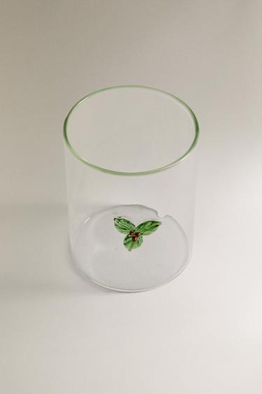 BOROSILICATE GLASS TUMBLER CHRISTMAS FIGURE - Green by Zara - Image 1