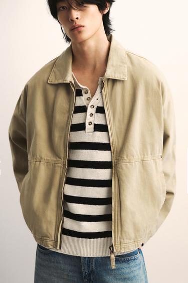 RELAXED FIT WASHED JACKET - camel by Zara