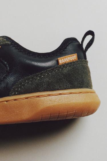 Zara BAREFOOT LEATHER SNEAKERS - Black