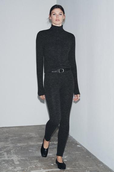 SOFT LEGGINGS WITH BELT - Anthracite grey by Zara - Image 0