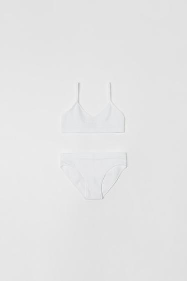Zara KIDS/ BRALETTE AND UNDERWEAR SET - White