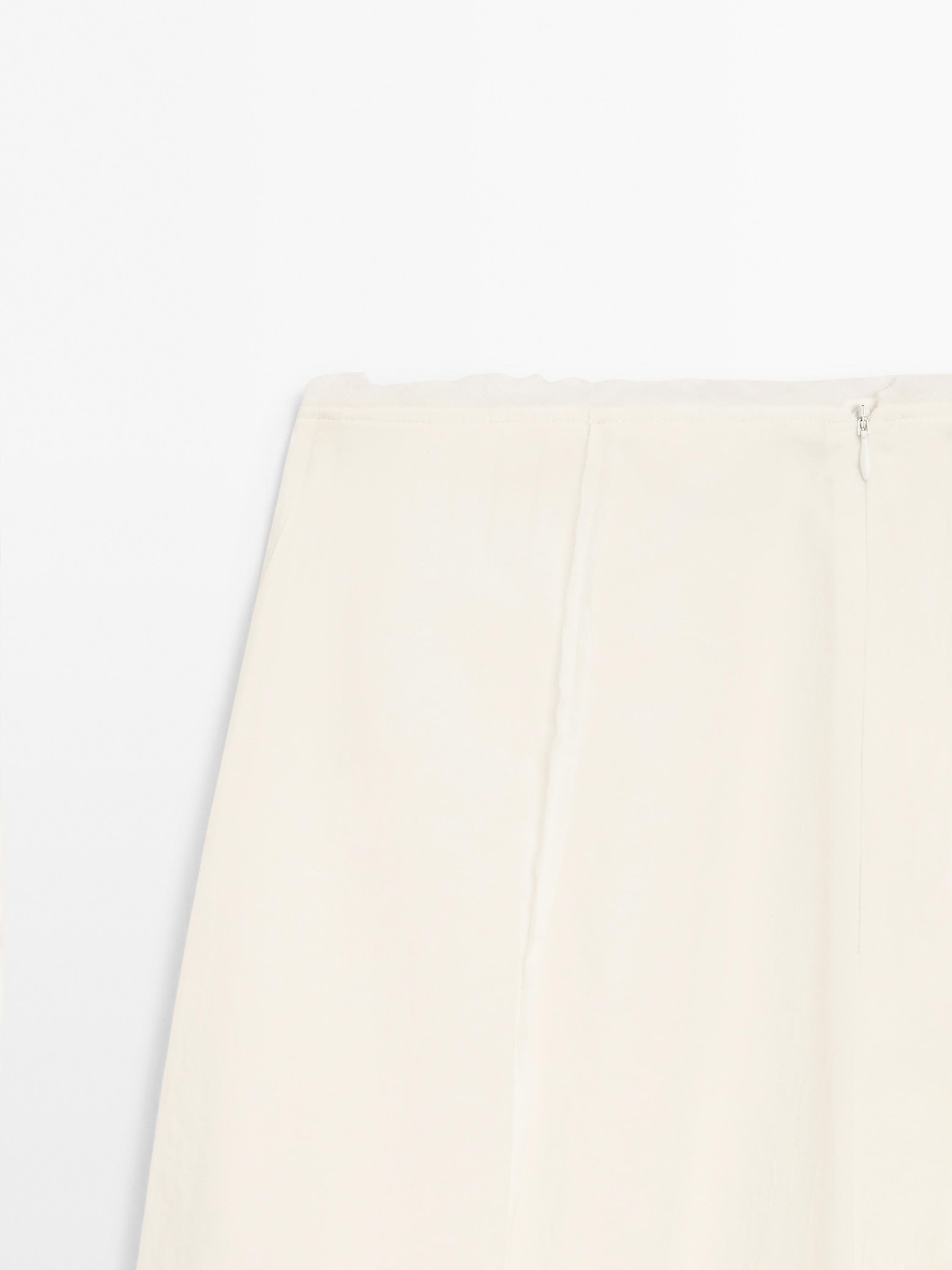 Jupe midi en coton mélangé avec coutures