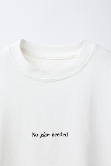 SLOGAN PRINT T-SHIRT - Ecru by Zara - Image 2