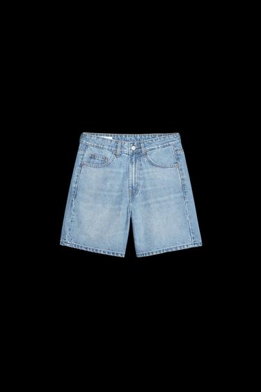DENIM-BERMUDASHORTS MIT MITTELHOHEM BUND – TRF - Blau von Zara