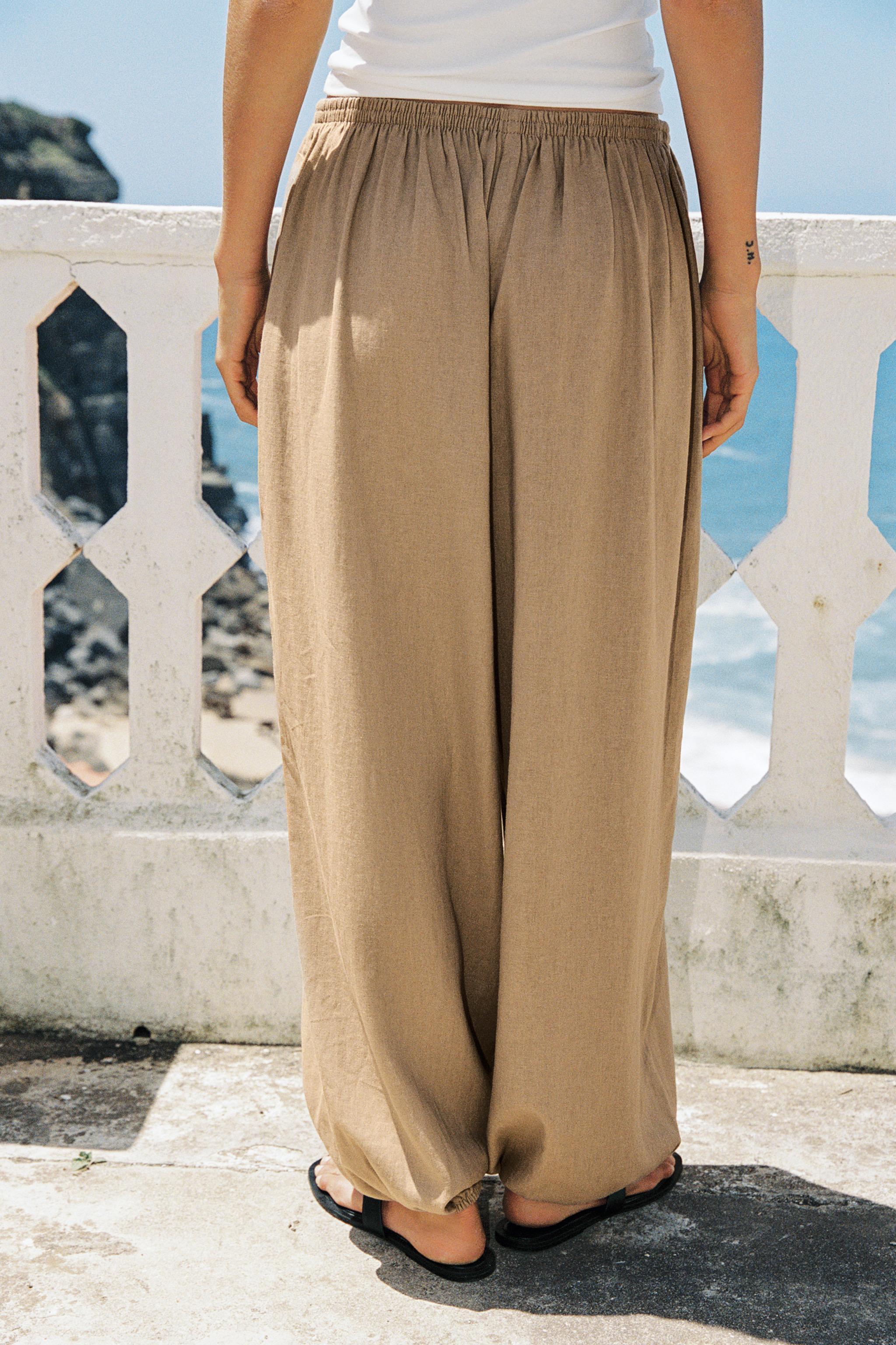 Zara Keten Şalvar Pantolon görsel 3