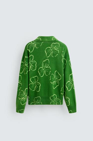 Zara FLORAL PRINT CARDIGAN © OTIS KWAME KYE QUAICOE - Green