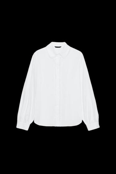 피터팬 칼라 셔츠 - Zara의 화이트 - 이미지 0