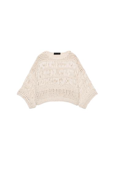 توب محاك مدموج بأربطة - خَام الخاص بـ Zara