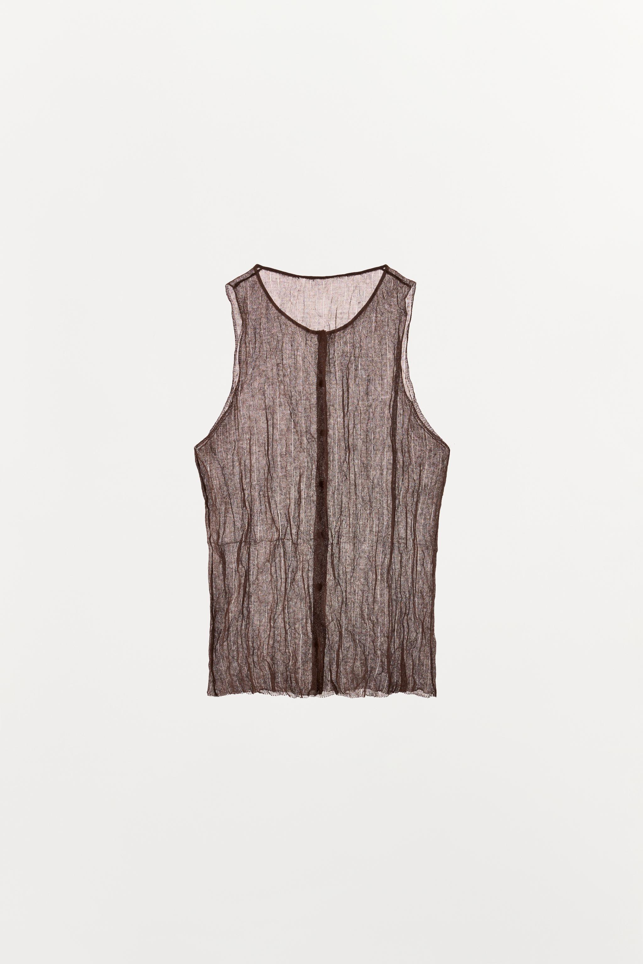 BUTTONED CRINKLE EFFECT TOP