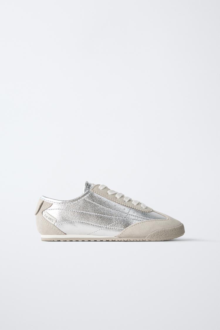 METALLIC TRAINERS Silver ZARA Australia