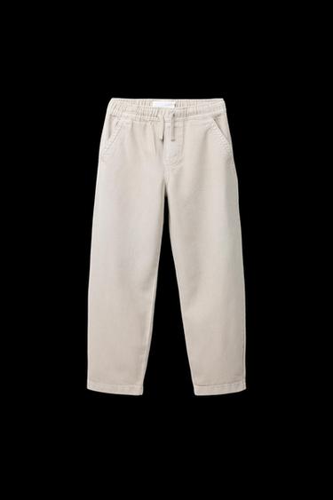 LOOSE-FITTING TWILL TROUSERS - Ecru by Zara