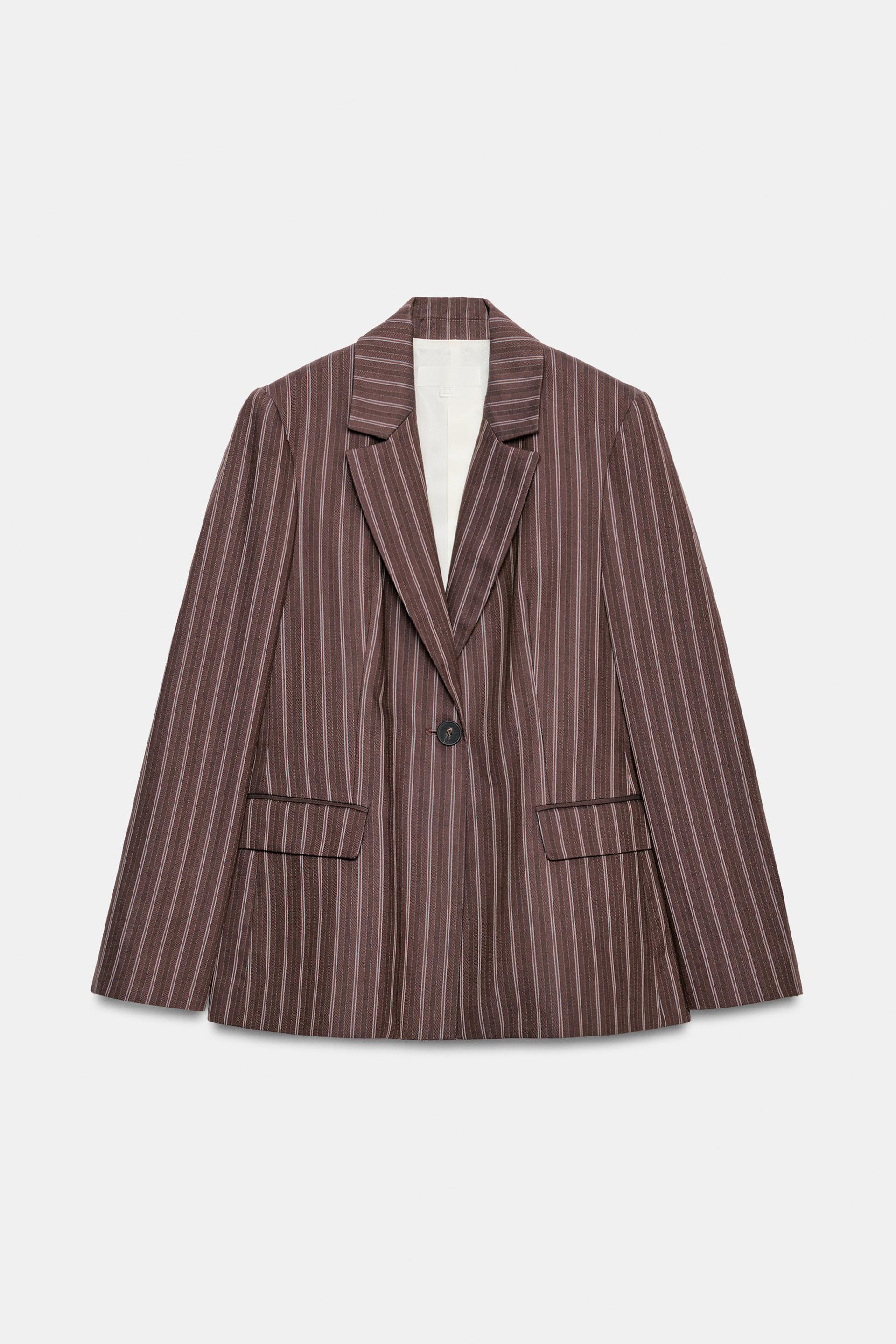 Striped Button Blazer
