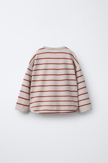 SOFT TOUCH STRIPED T-SHIRT - Light beige by Zara - Image 1