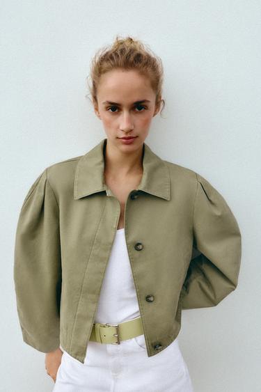 WASHED-EFFECT SHORT JACKET - Khaki by Zara - Image 1