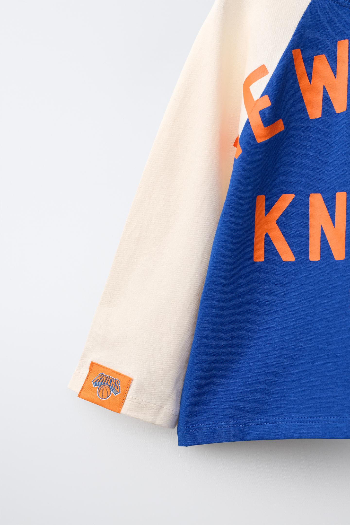 Детская футболка Zara NBA Nyc Knicks Raglan Sleeve, цвет: Голубоватый — фото 3