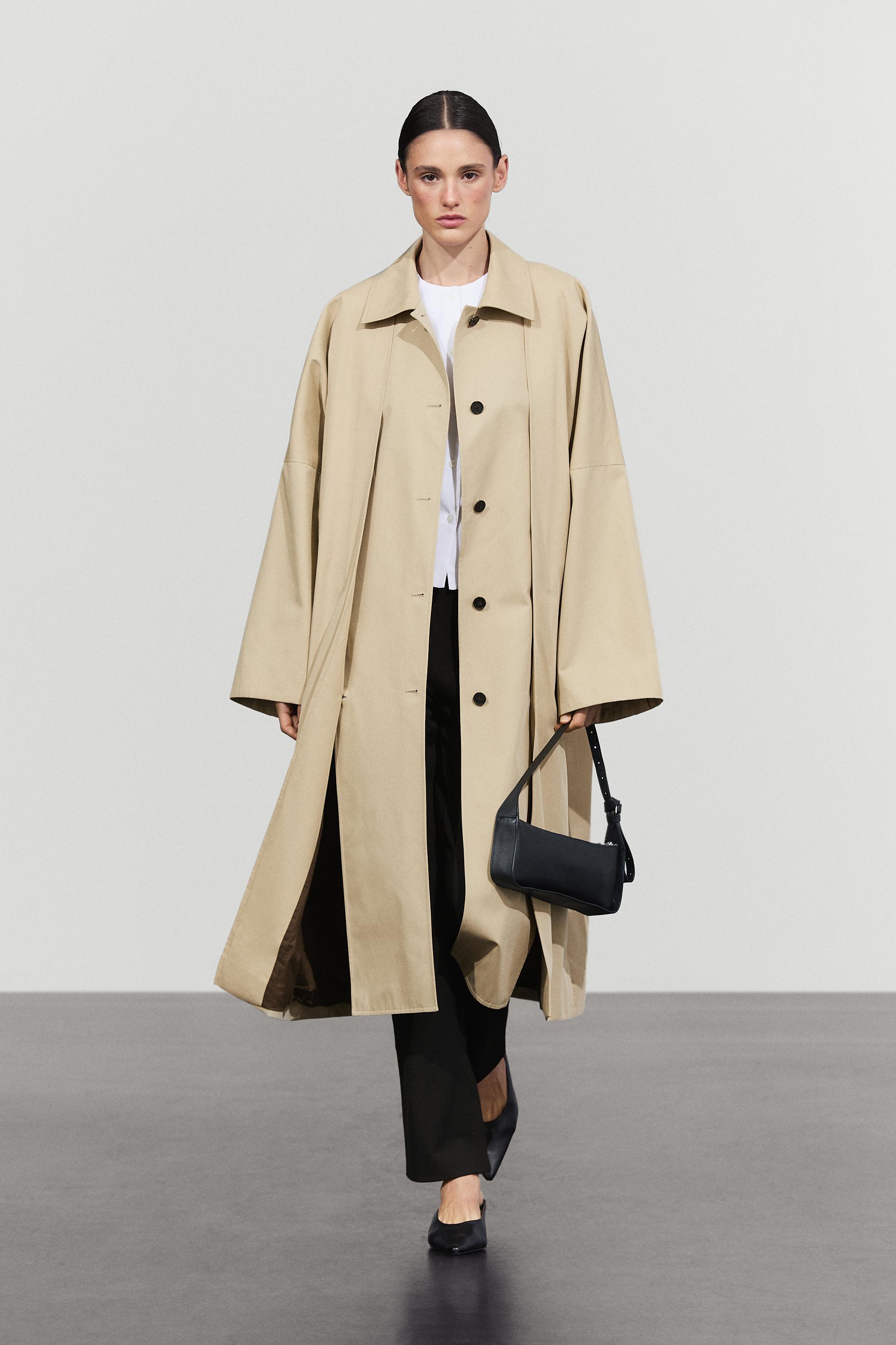 Trench en coton mélangé avec détail split