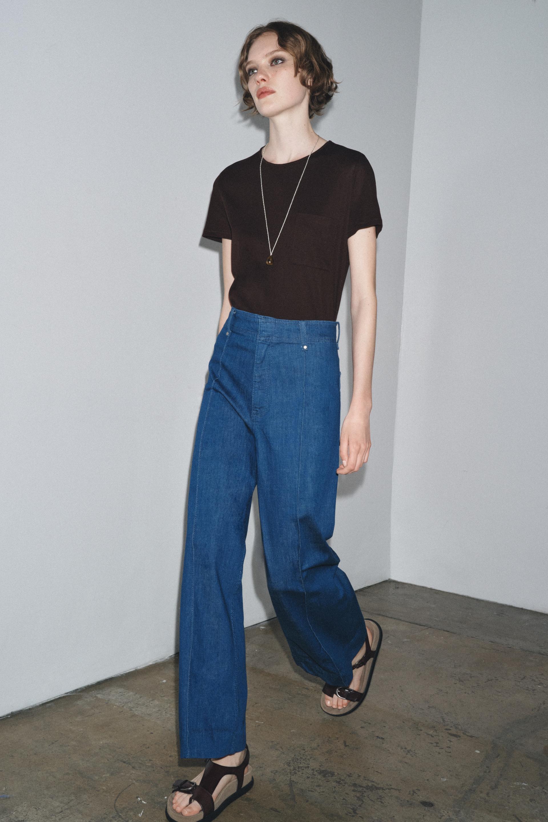 Zw Collection Wide-Leg High-Waist Jeans