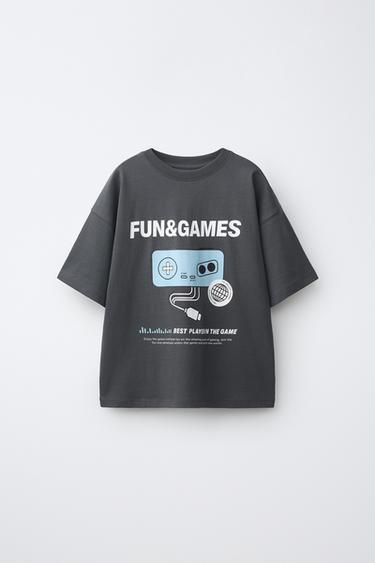 CAMISETA ESTAMPADO GAMING - Gris antracita de Zara