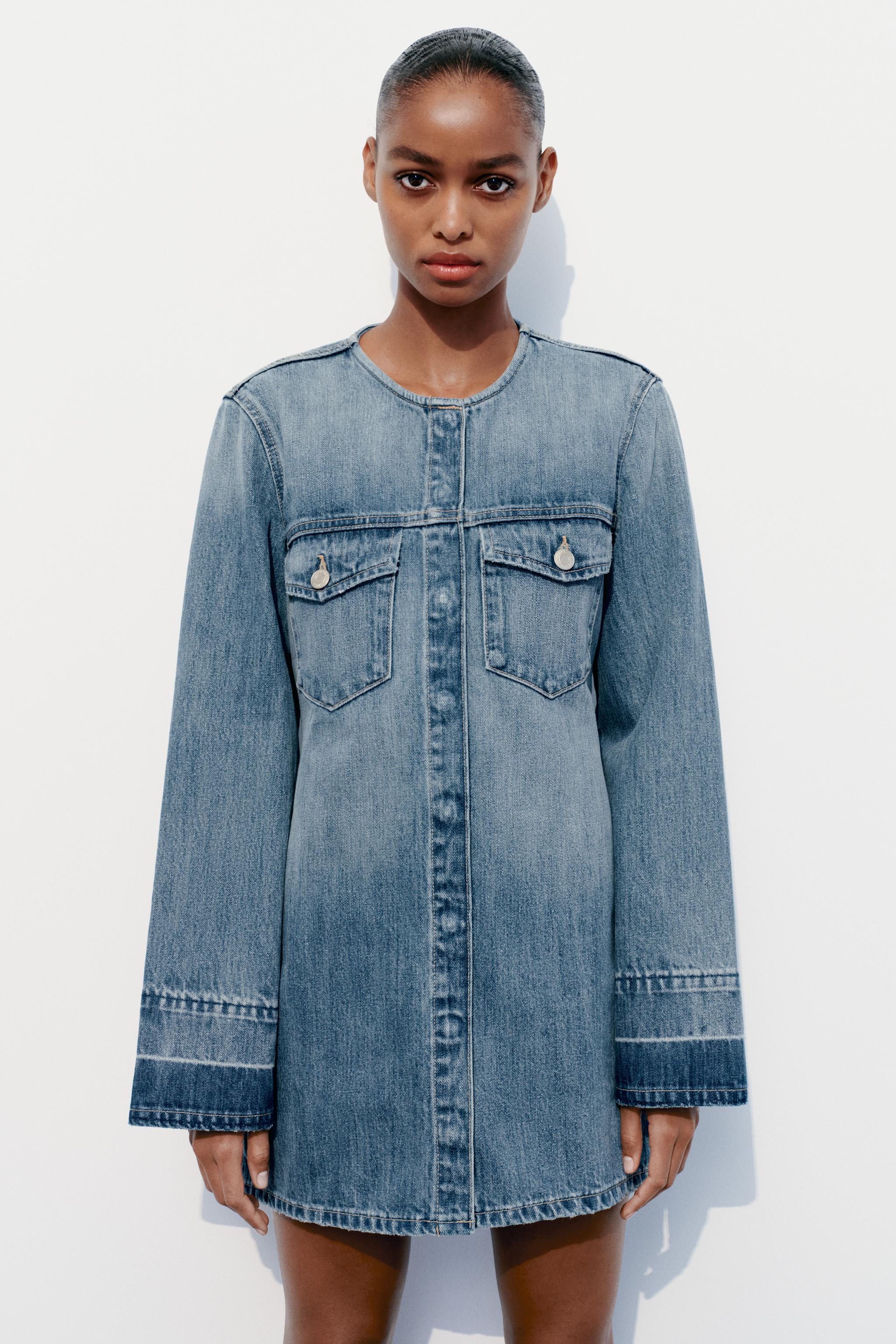 Long sleeve shop denim dress zara