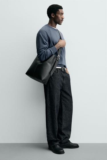 TOPSTITCHED TOTE BAG - Black by Zara - Image 0