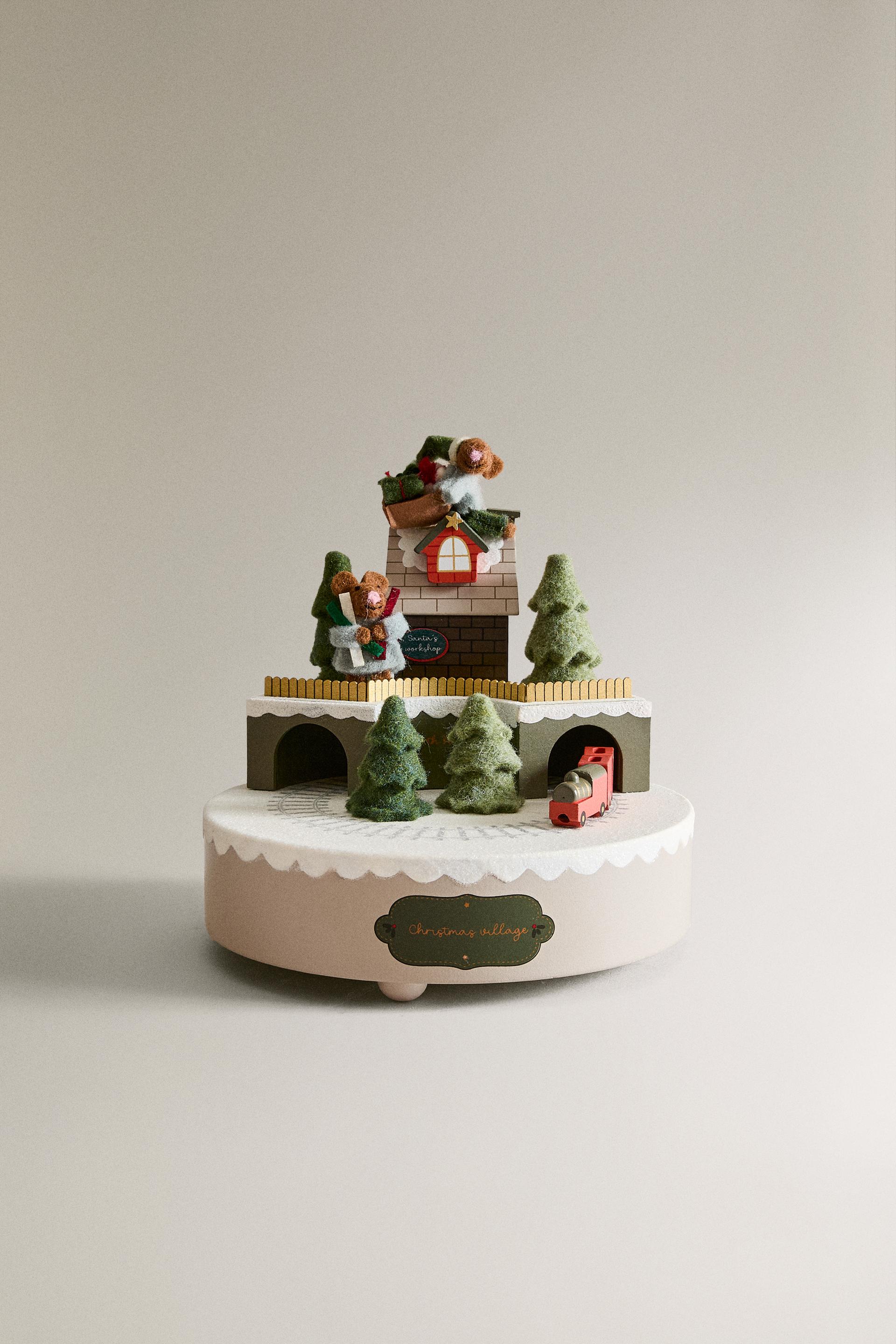 CHILDREN’S CHRISTMAS MUSIC BOX WITH TRAIN AND MICE Multicoloured