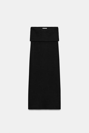 RUSTIC RIBBED SKIRT - Charcoal by Zara