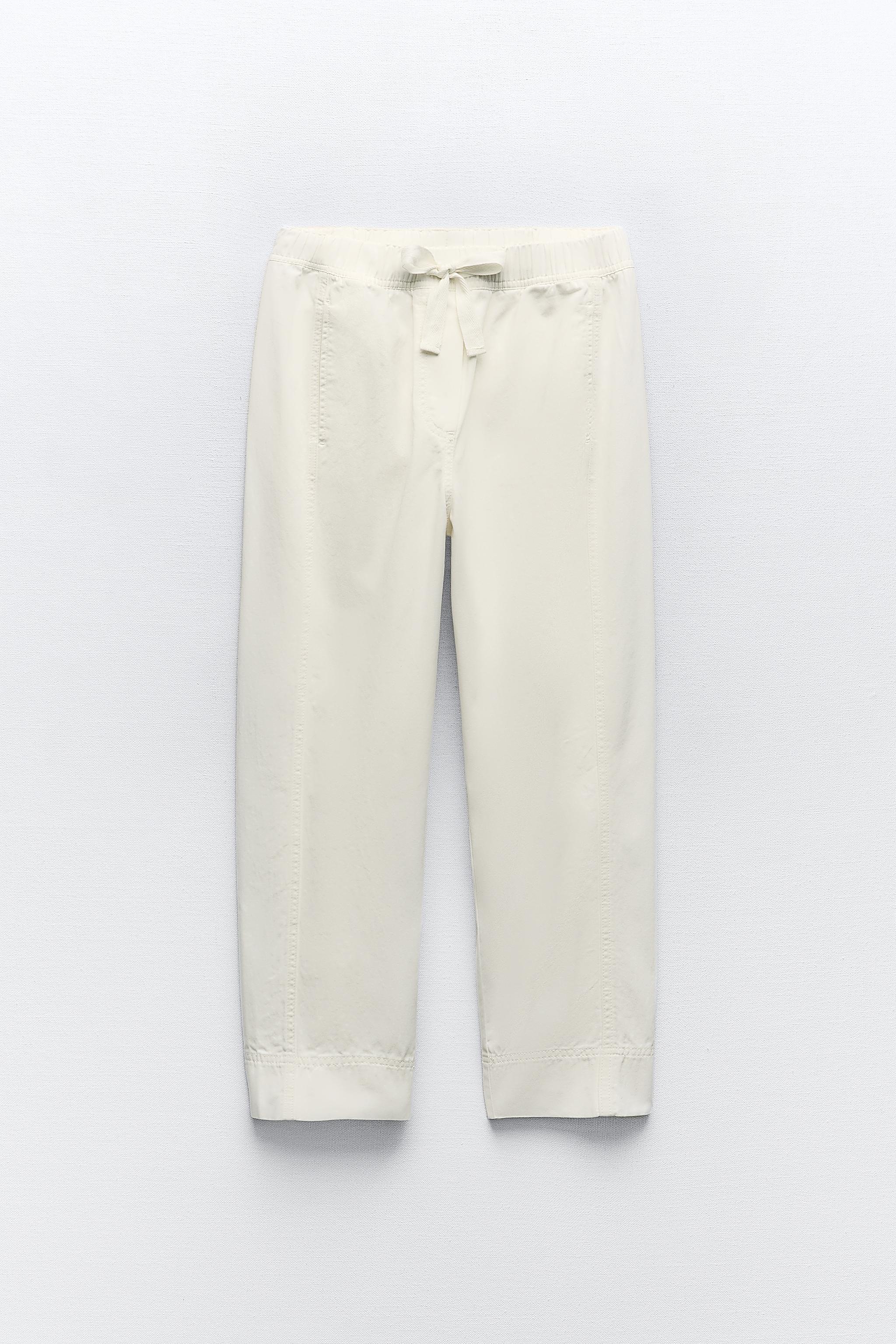 NWT. Zara Oyster White Asymmetric Trousers Size M.  Clothes design, High  waisted trousers, White trousers