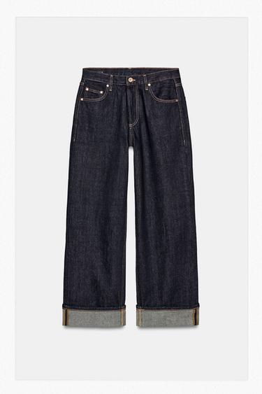Zara ZW COLLECTION MID-RISE BAGGY JEANS - Blue
