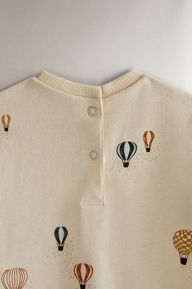 BALLOON COTTON JERSEY BABY ROMPER - Cream by Zara - Image 3