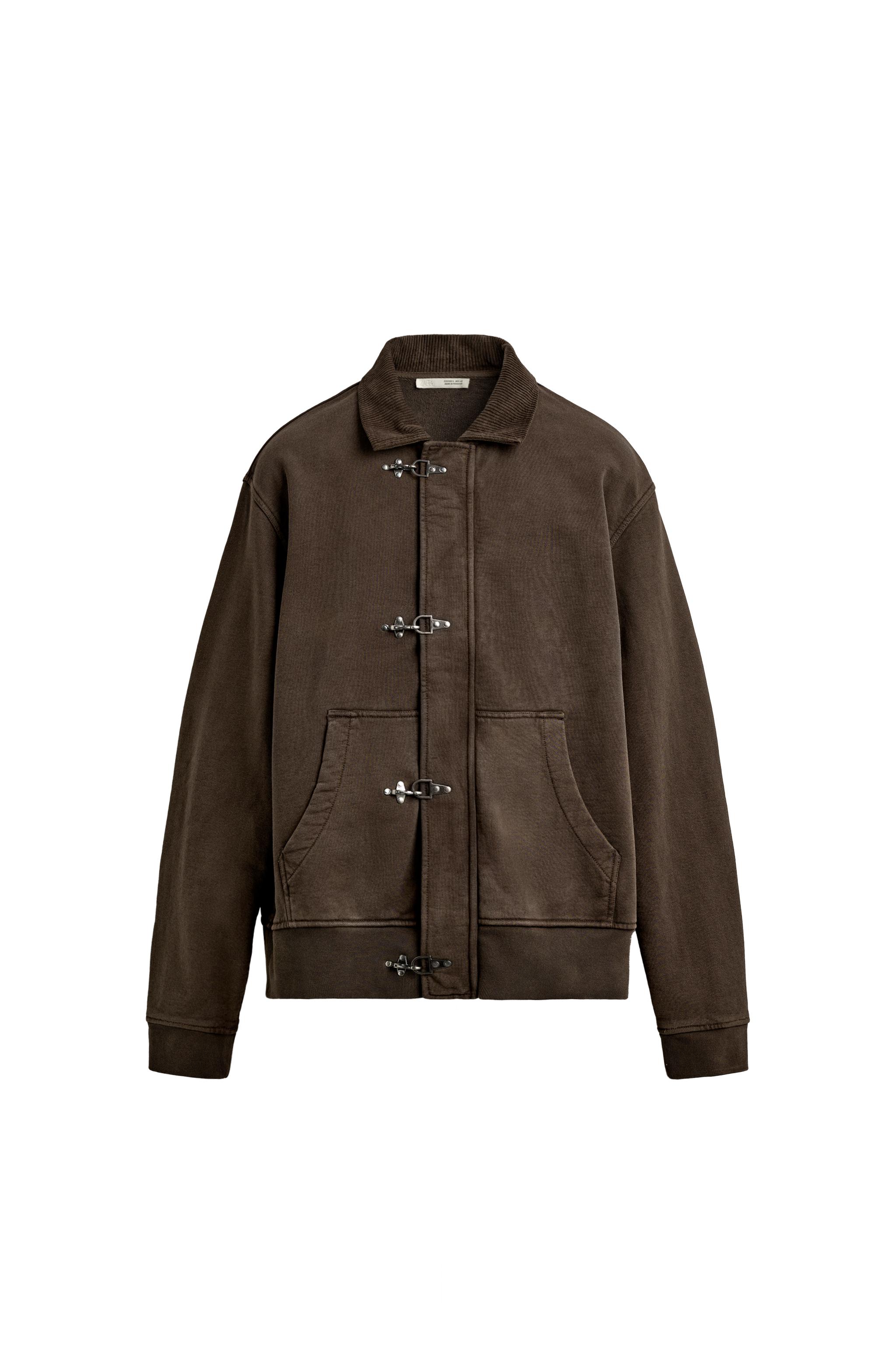 COMBINATION CORDUROY FIREMAN CLASP JACKET - Brown | ZARA United States