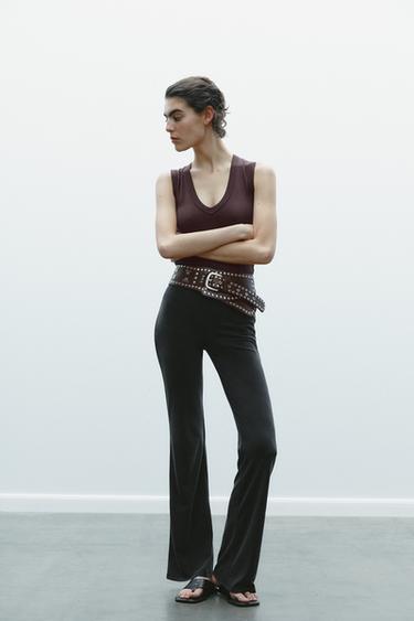 V-NECK TOP - Dark brown by Zara - Image 0
