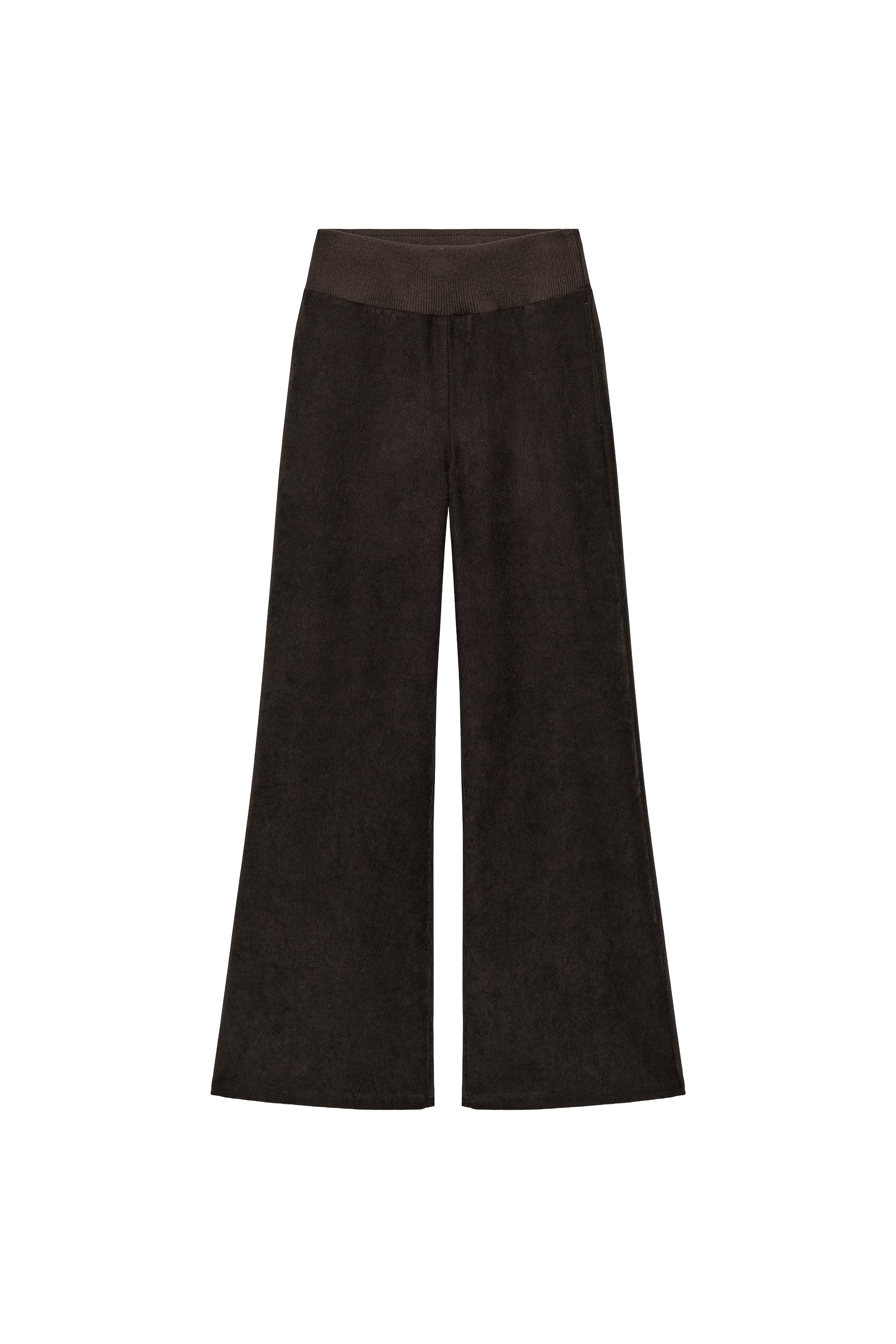 WIDE-LEG RIBBED-WAIST PANTS