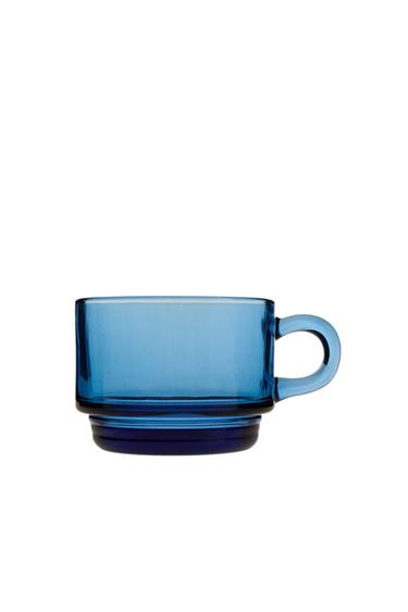 LARGE GLASS MUG - Blue by Zara