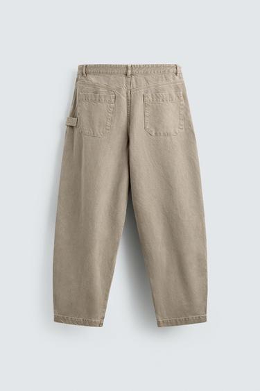 BALLOON FIT WASHED TROUSERS - Light sand by Zara - Image 7