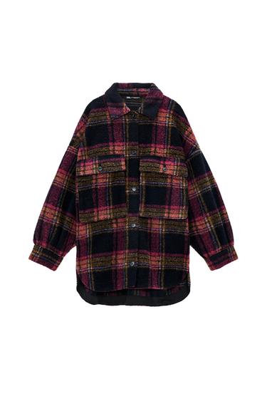 WOOL BLEND PLAID OVERSHIRT