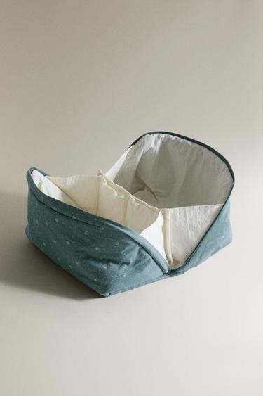 CHILDREN'S LEAF PRINT COTTON WASH BAG - Blue by Zara - Image 1