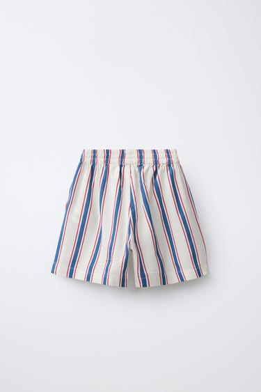 STRIPED BERMUDA SHORTS - Ecru by Zara - Image 1