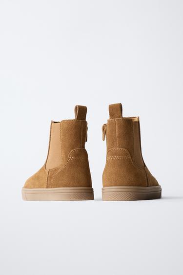 LEATHER BOOTS - Beige by Zara - Image 4