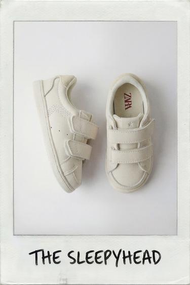 LAGE SNEAKERS VAN LEER MET BANDJES BAREFOOT - Wit van Zara