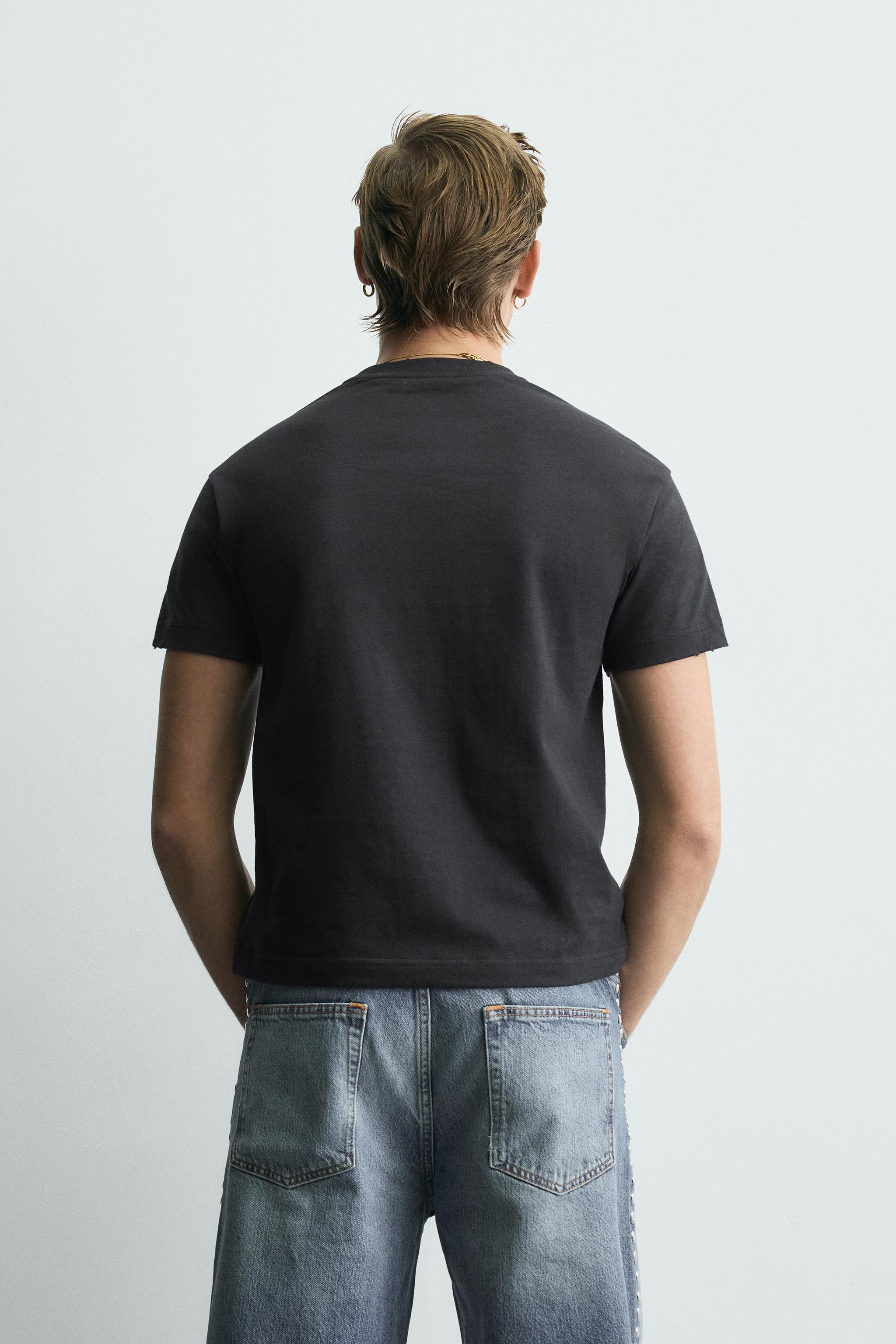 WASHED TEXT CROPPED FIT T-SHIRT