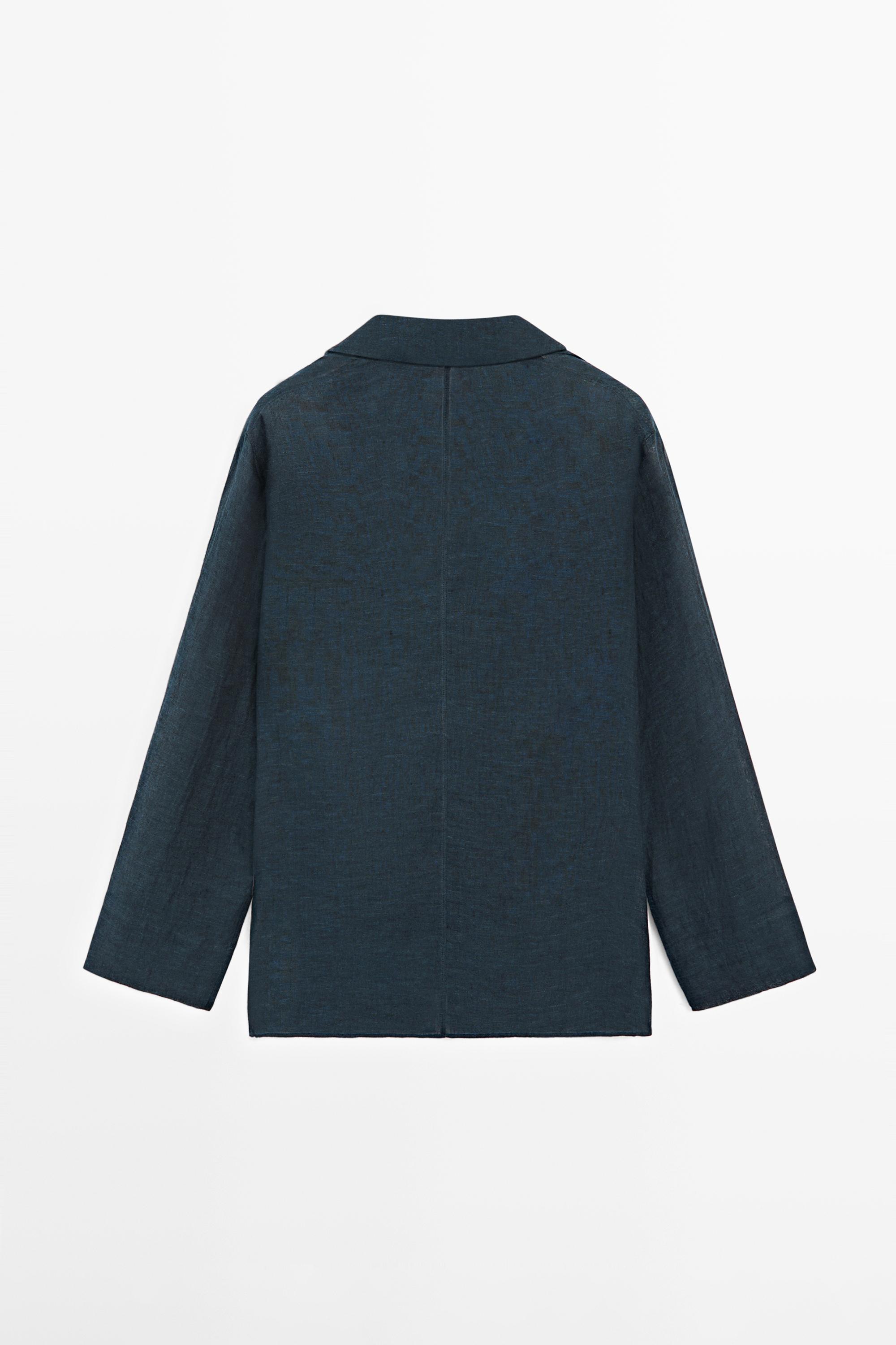 100% linen flowing collared blouse