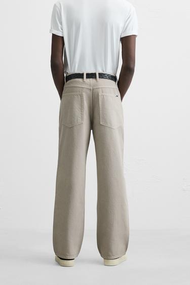 RELAXED FIT DRAWSTRING JEANS - Stone by Zara - Image 2