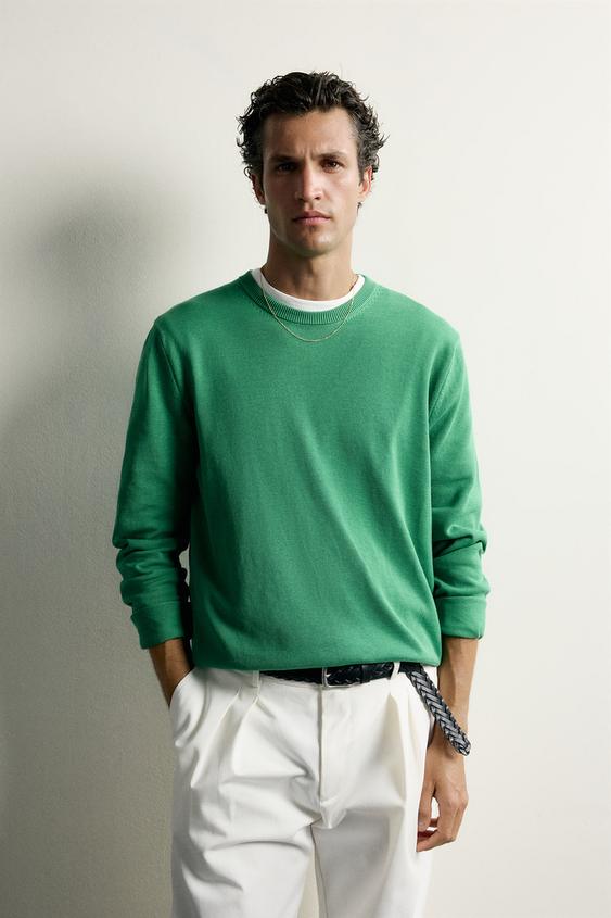 Bawełniany sweter regular fit